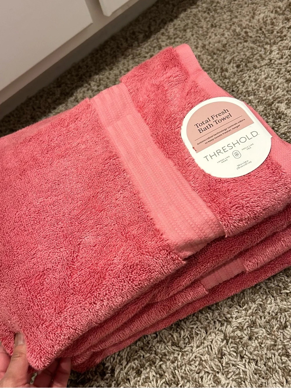 Threshold 100% Cotton Pink Towels Set of 8